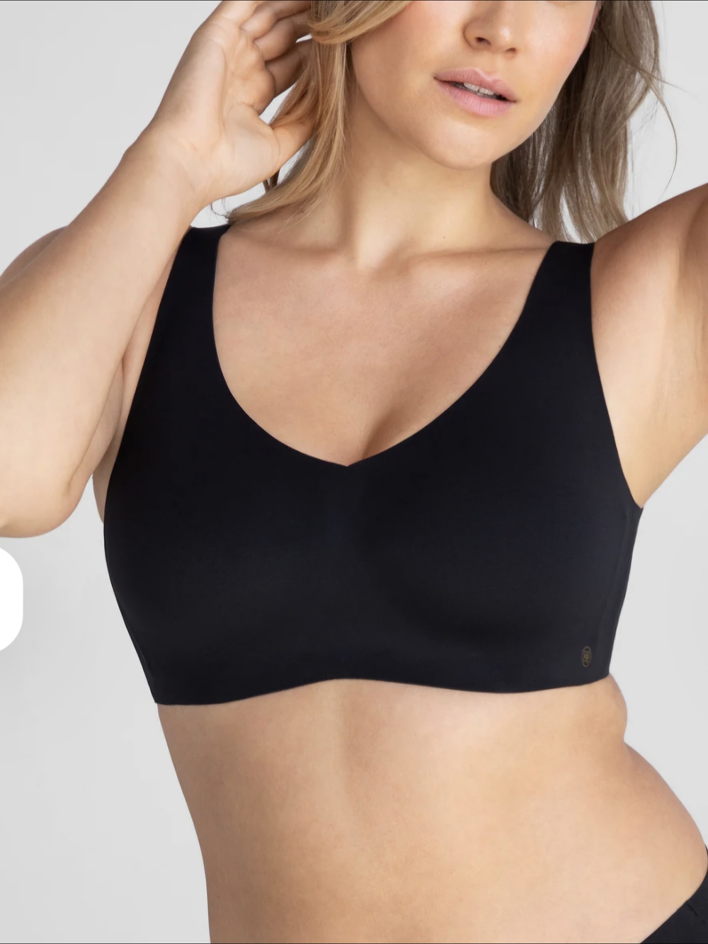 Honeylove Smooth Softform Wireless V-Neck Bra Vamp Black - XL